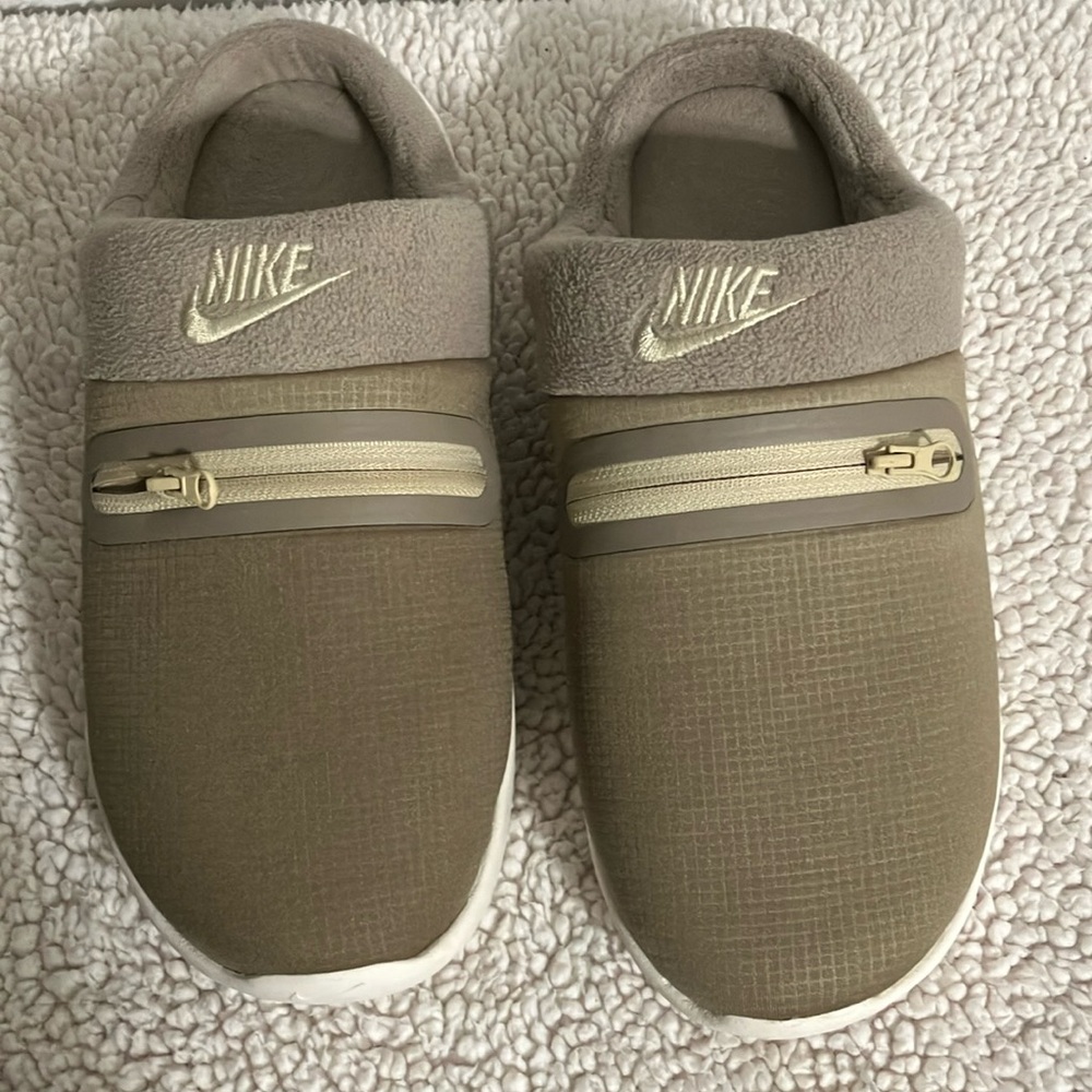 Nike Tan Slip-On Sneakers with Minimalist Design